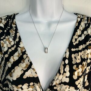 Sterling Silver PAJ CZ Oval Loop Necklace